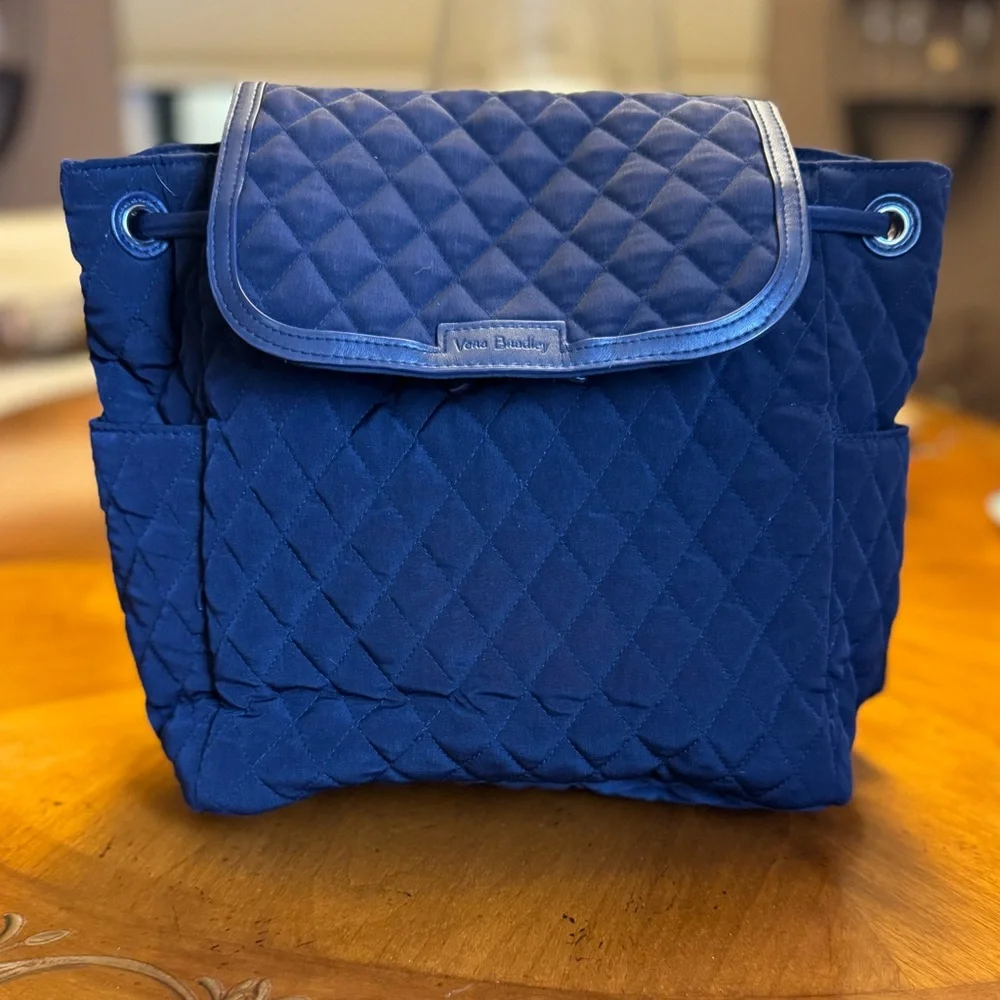 Vera Bradley Navy Small Quilted Backpack/Purse